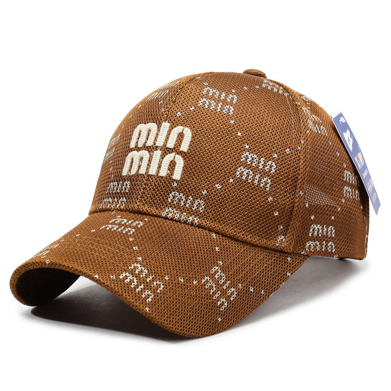 # Summer Mesh Baseball Cap with Embroidered Letters