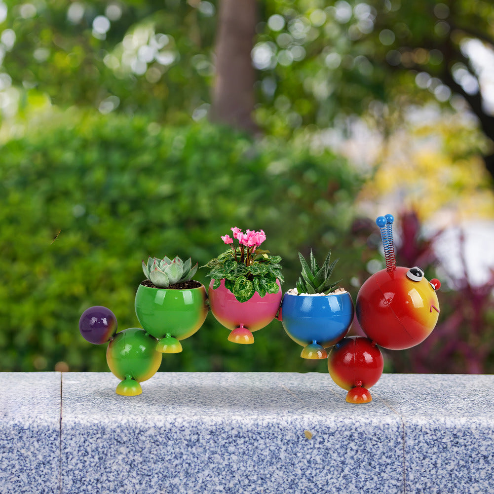 Caterpillar Metal Flower Pot