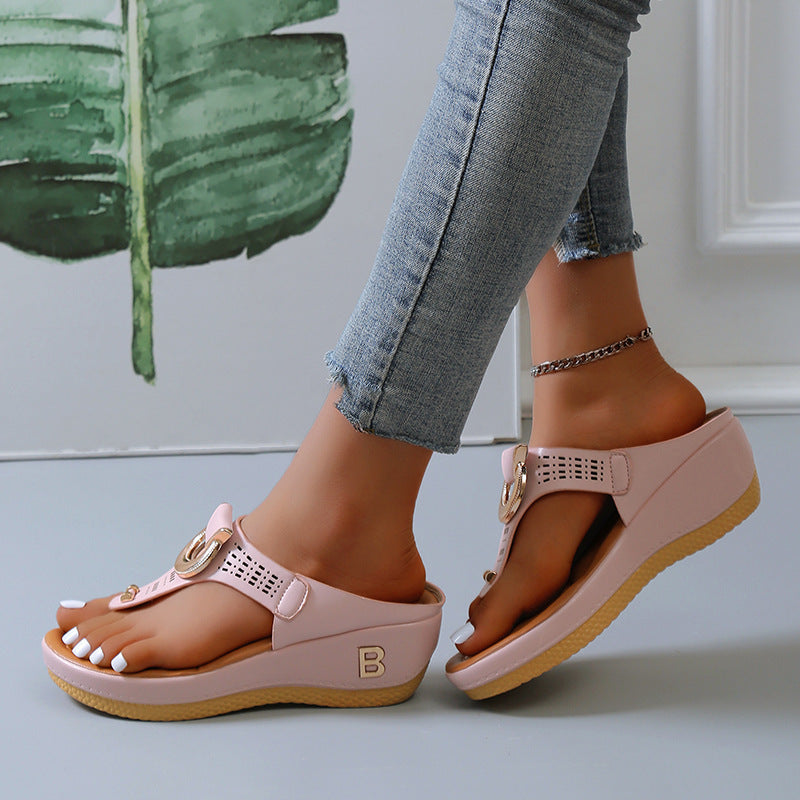 # Summer Women's Flip-Flop Wedge Sandals