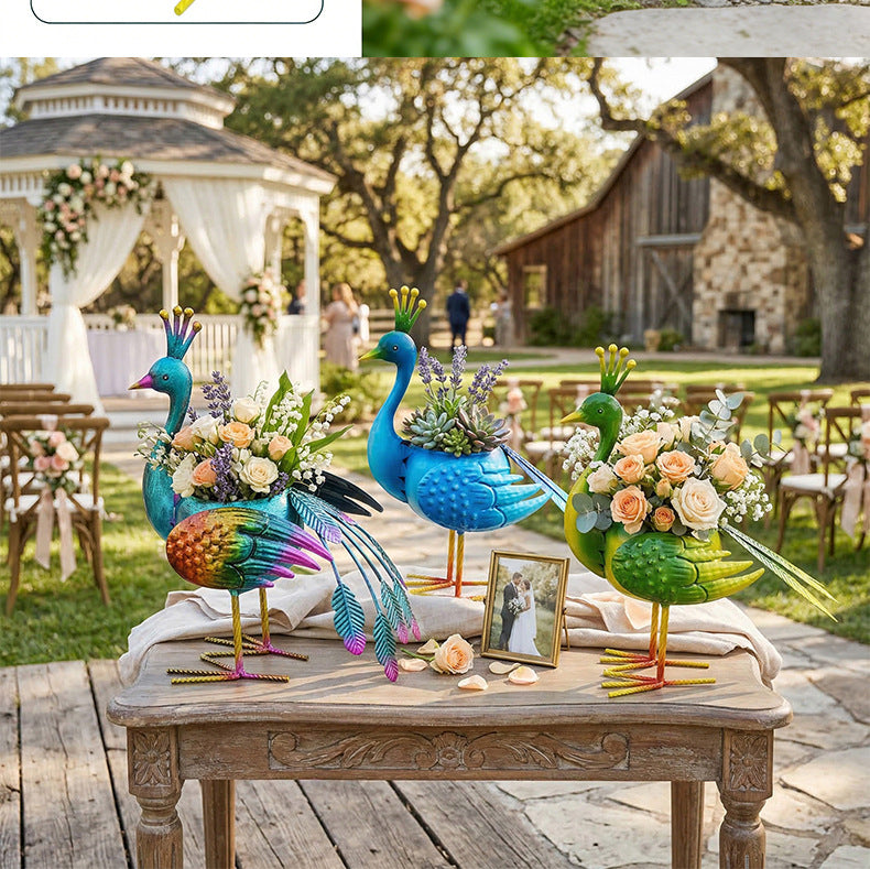 # Wrought Iron Peacock Floor Decoration