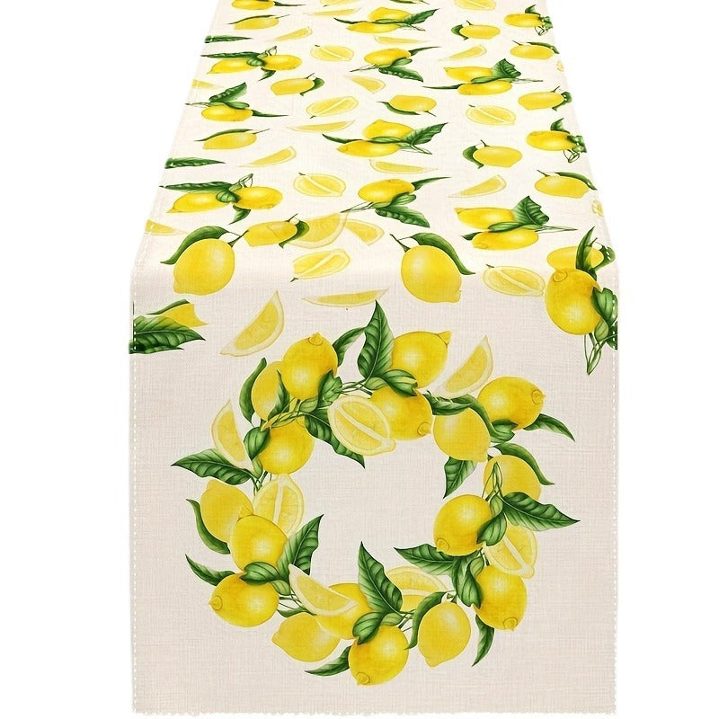 # Lemon Wreath Themed Table Runner