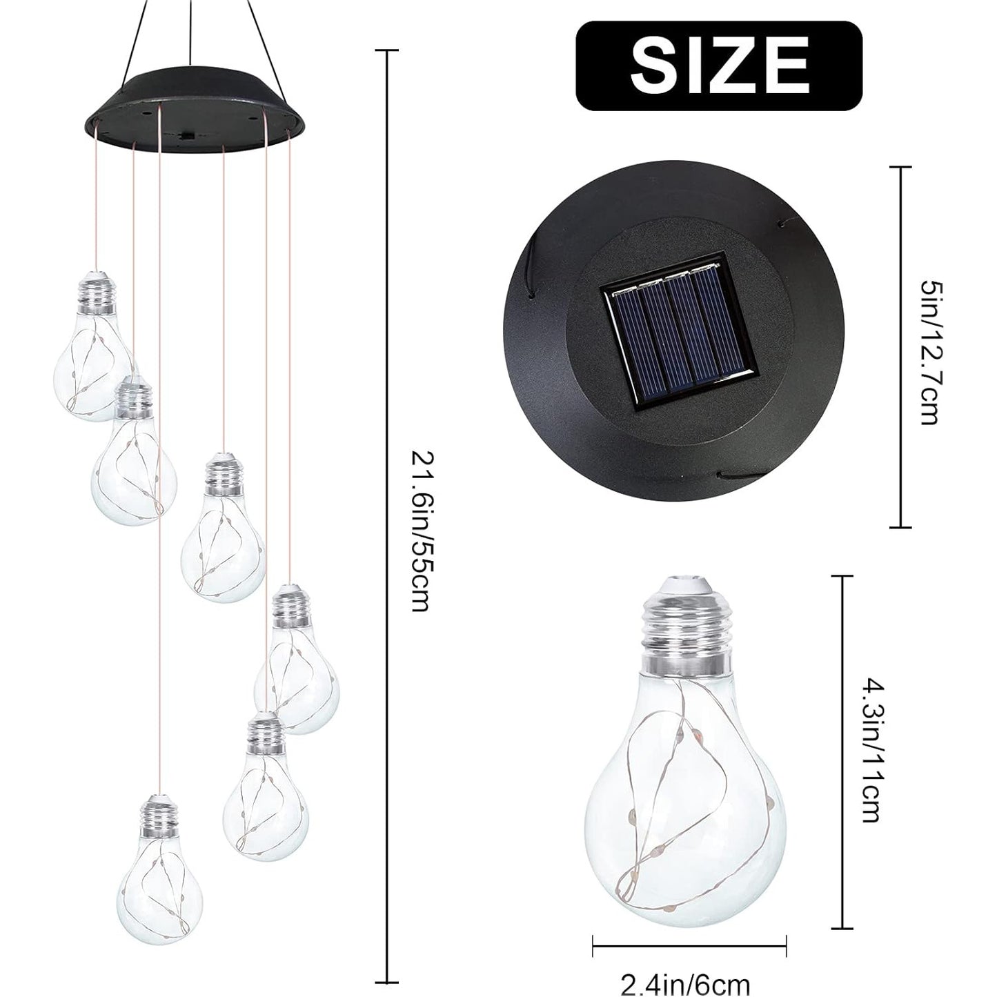 Solar Bulb Wind Chime Garden Light