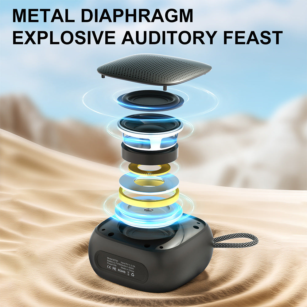 Portable Bluetooth Speaker with High-Fidelity Bass and Lyrics Display