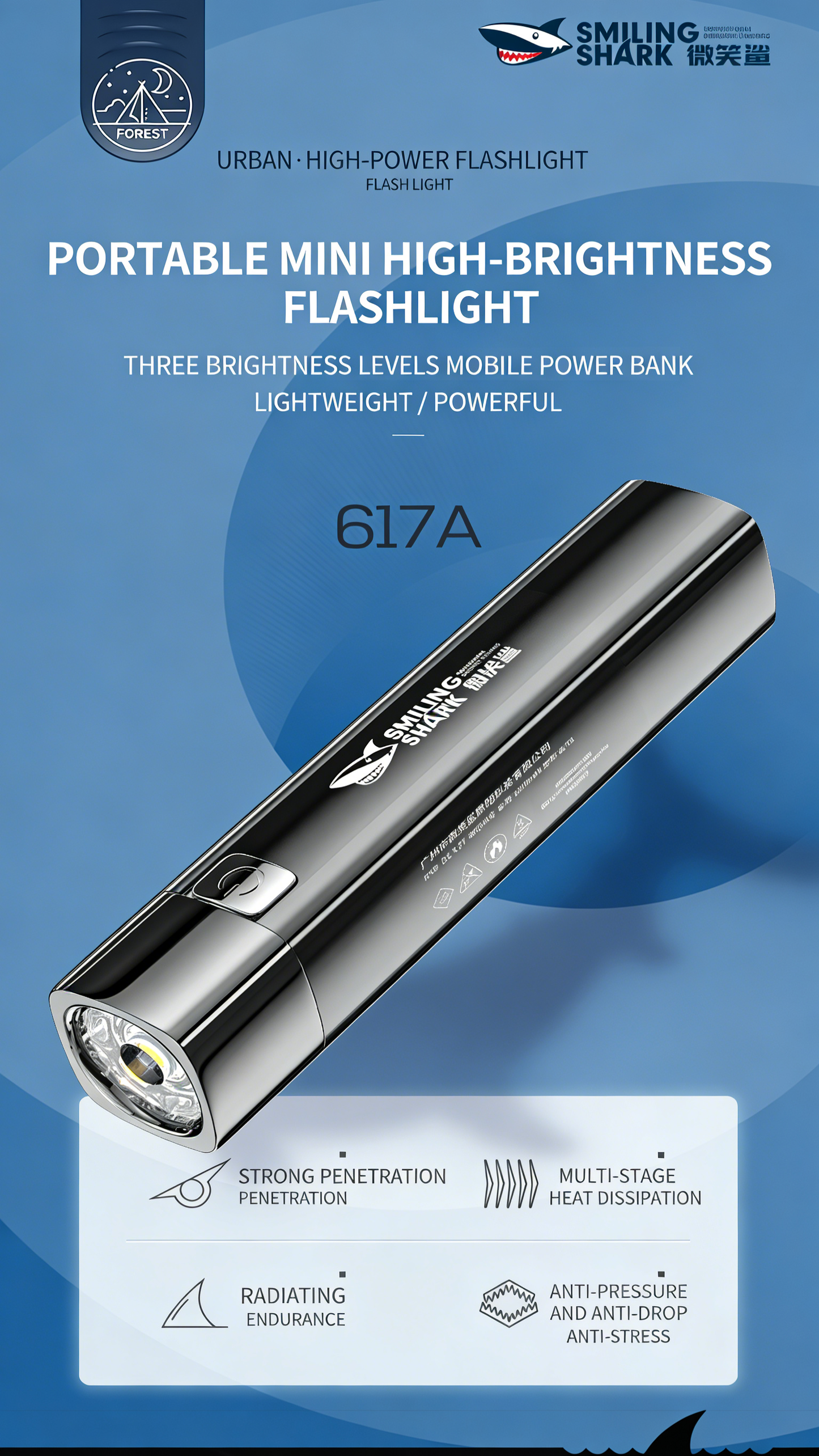 Mini High-Power USB Rechargeable Flashlight