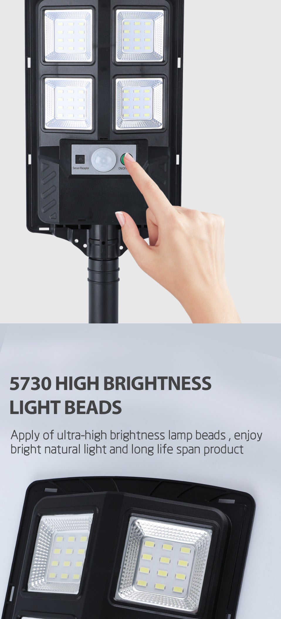 # 100W Solar Outdoor Sensor Garden Wall Light