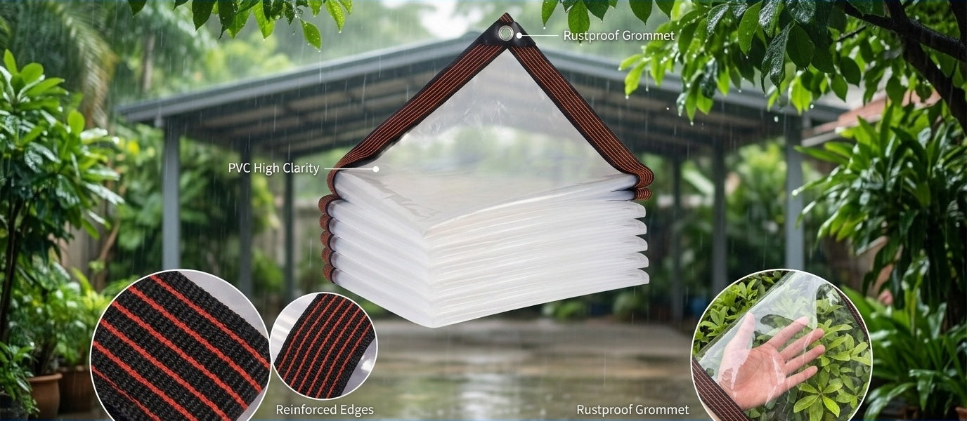 # Thickened Perforated Transparent PE Rainproof Fabric