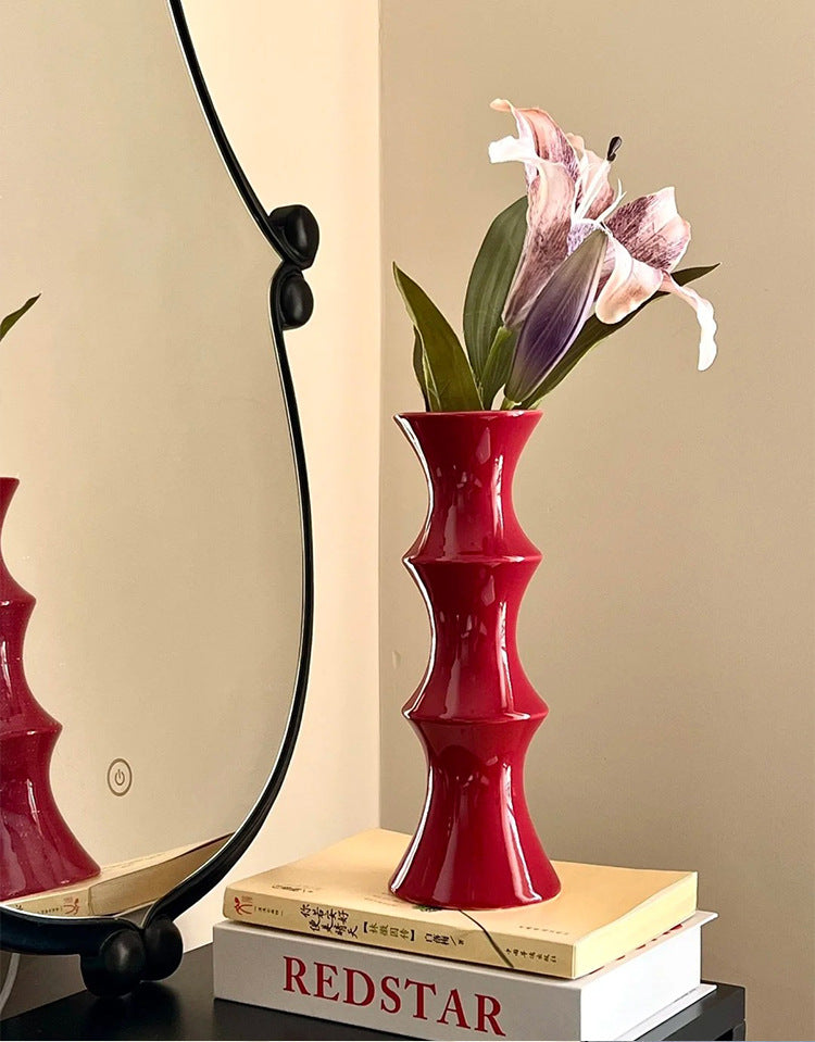 Bamboo-Shaped Ceramic Miniature Vase Ornament