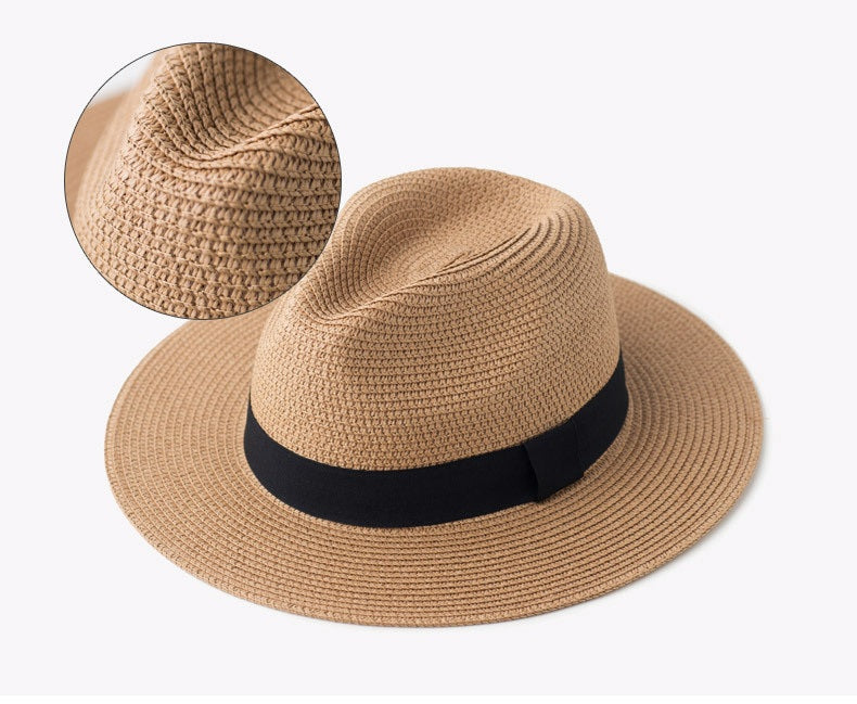 # Men's Simple Panama Hat Summer Sun Protection Sunshade Hat
