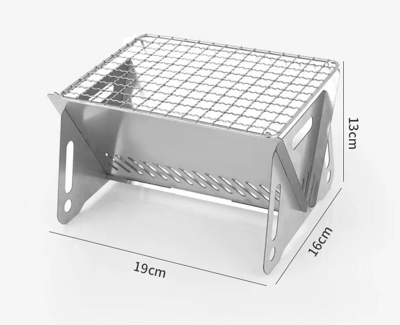 # Outdoor Folding Stainless Steel Card-Style Wood Stove