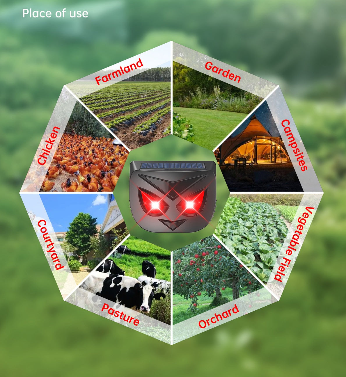 # Solar-Powered Flashing Outdoor Animal Repeller
