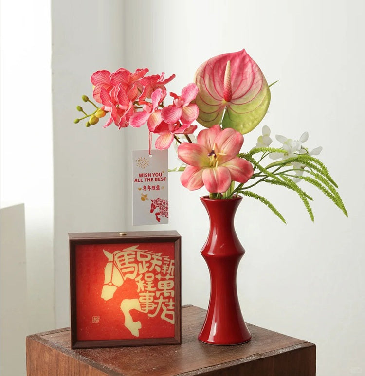 Bamboo-Shaped Ceramic Miniature Vase Ornament