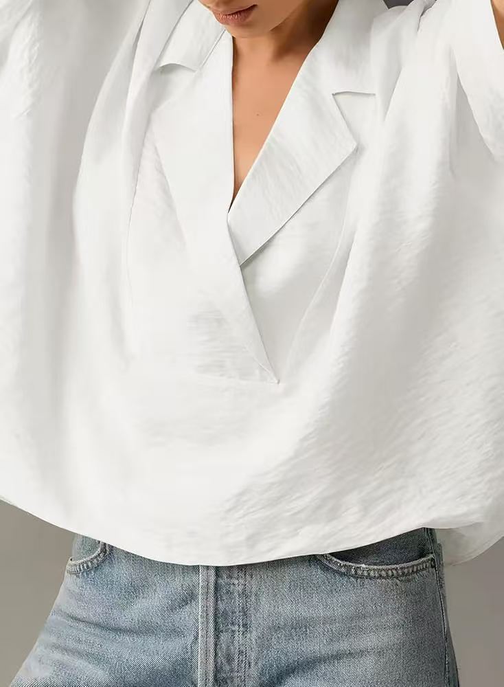 # Summer Collared Solid Color Casual Short-Sleeve Shirt