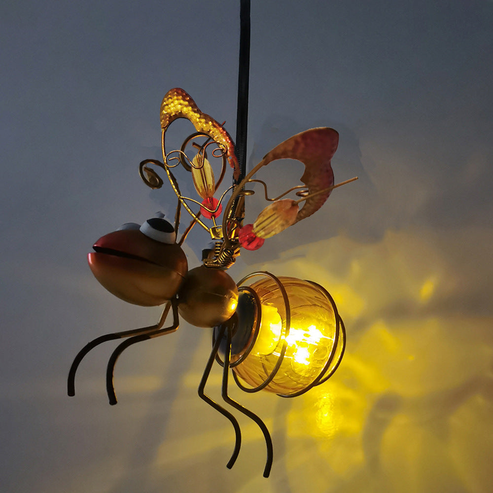 Solar-Powered Simulated Insect Garden Hanging Light