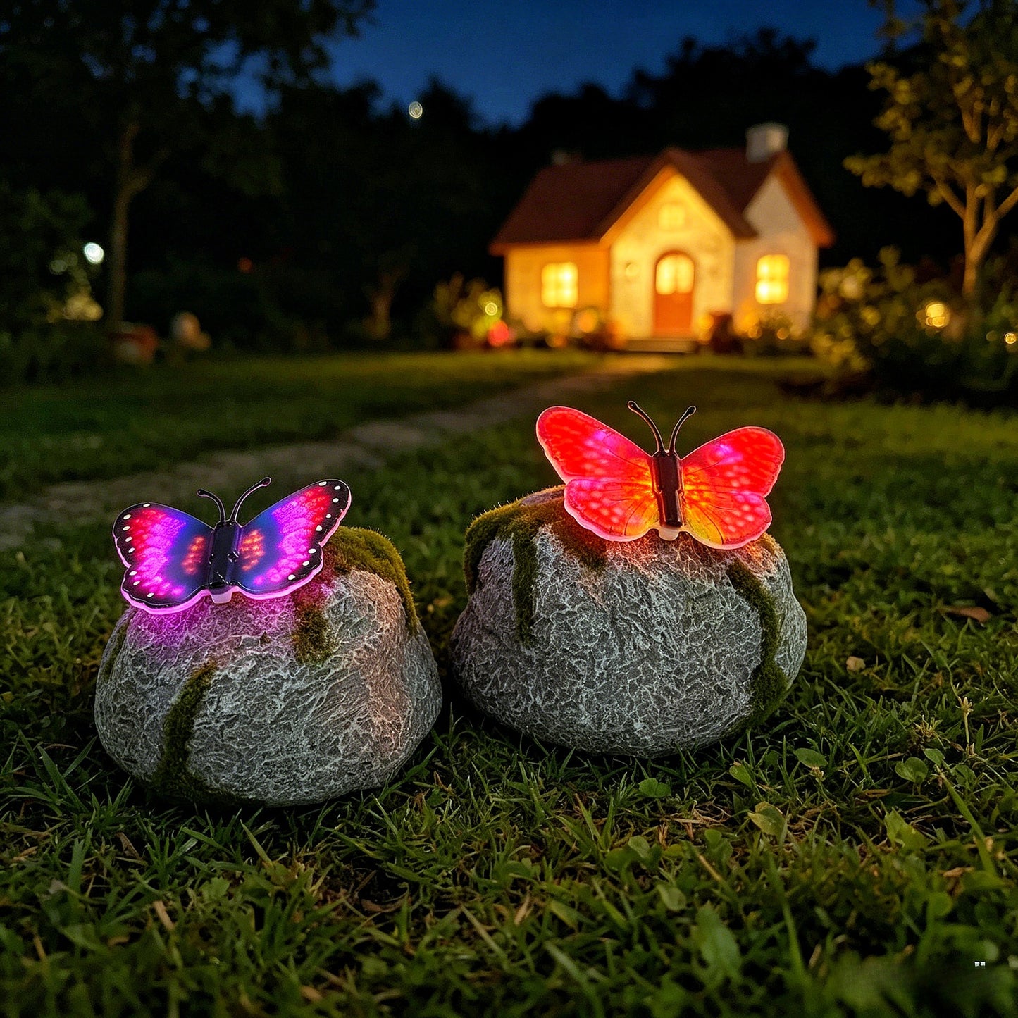 # Outdoor Butterfly-Shaped Stone Solar Lawn Light