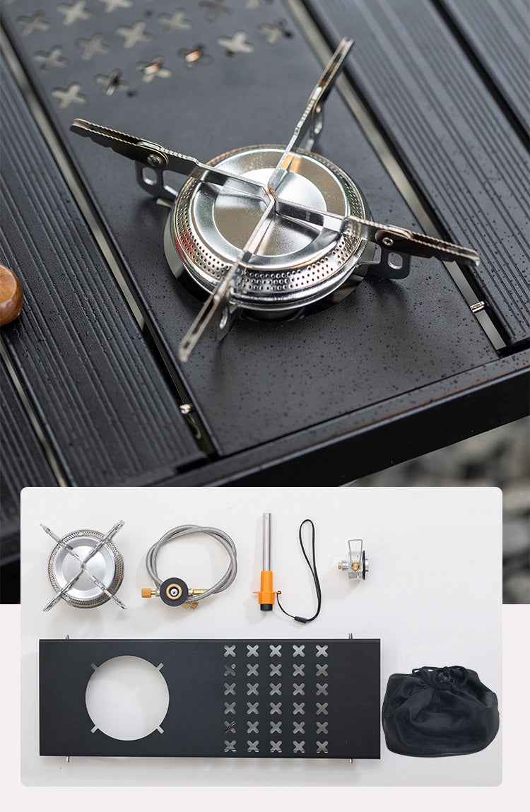 # Portable Outdoor Stove and Folding Combination Table