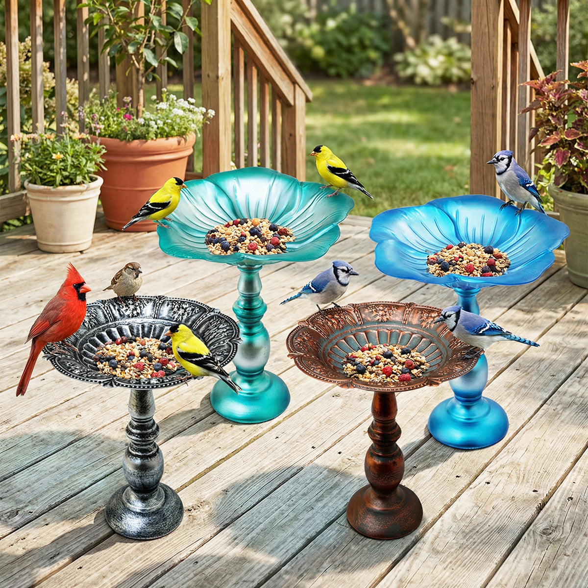 # Wrought Iron Hanging Balanced Bird Feeder