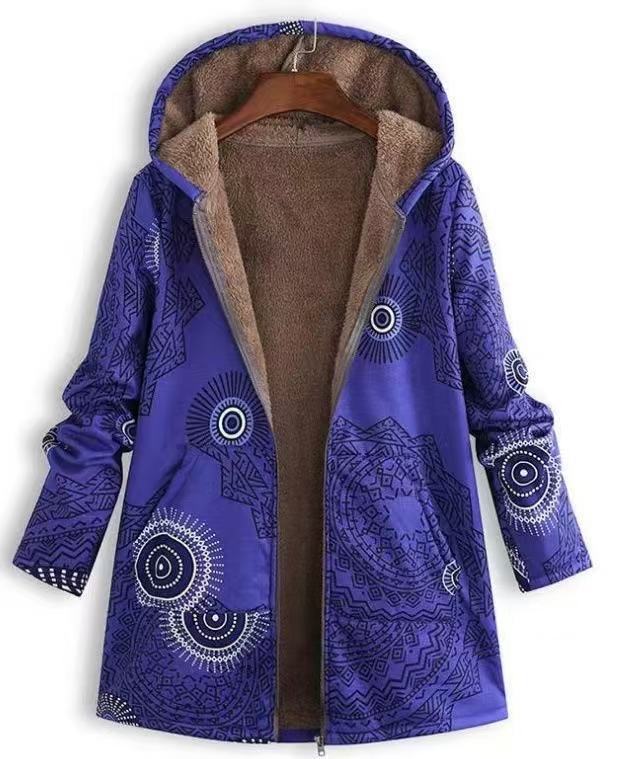 Women's Winter Printed Composite Casual Jacket