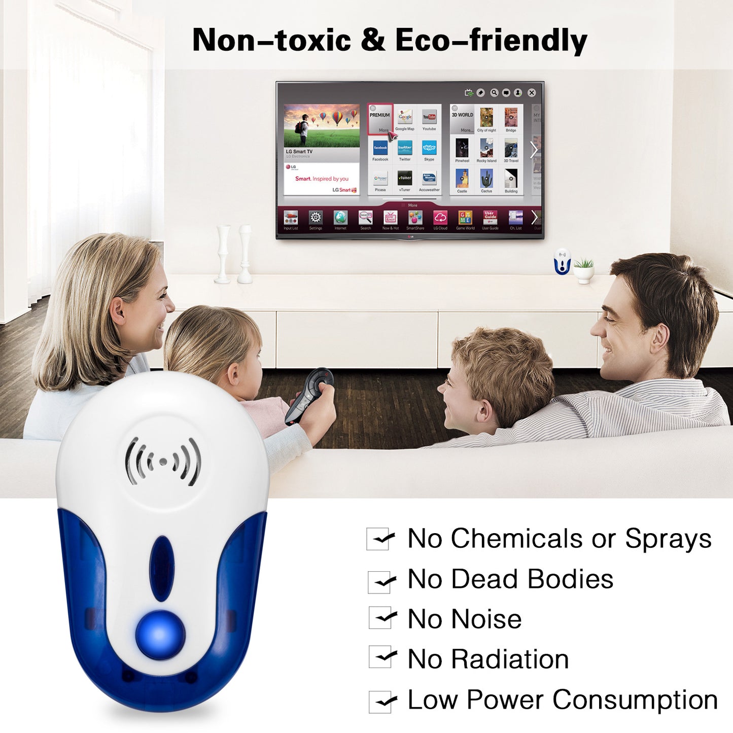 Electronic Variable Frequency Ultrasonic Mosquito and Rodent Repellent