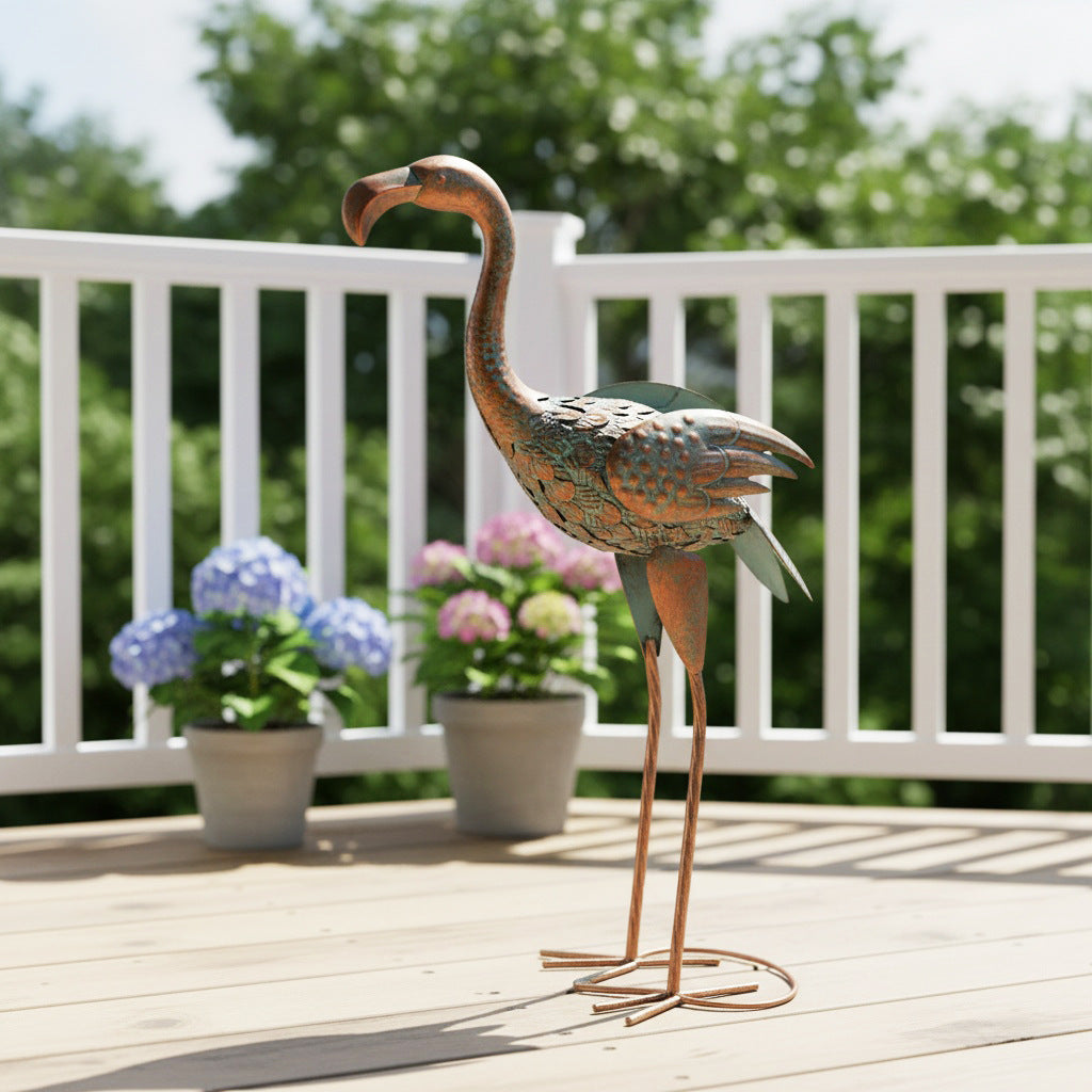 # Retro Iron Flamingo Sculpture Ornament