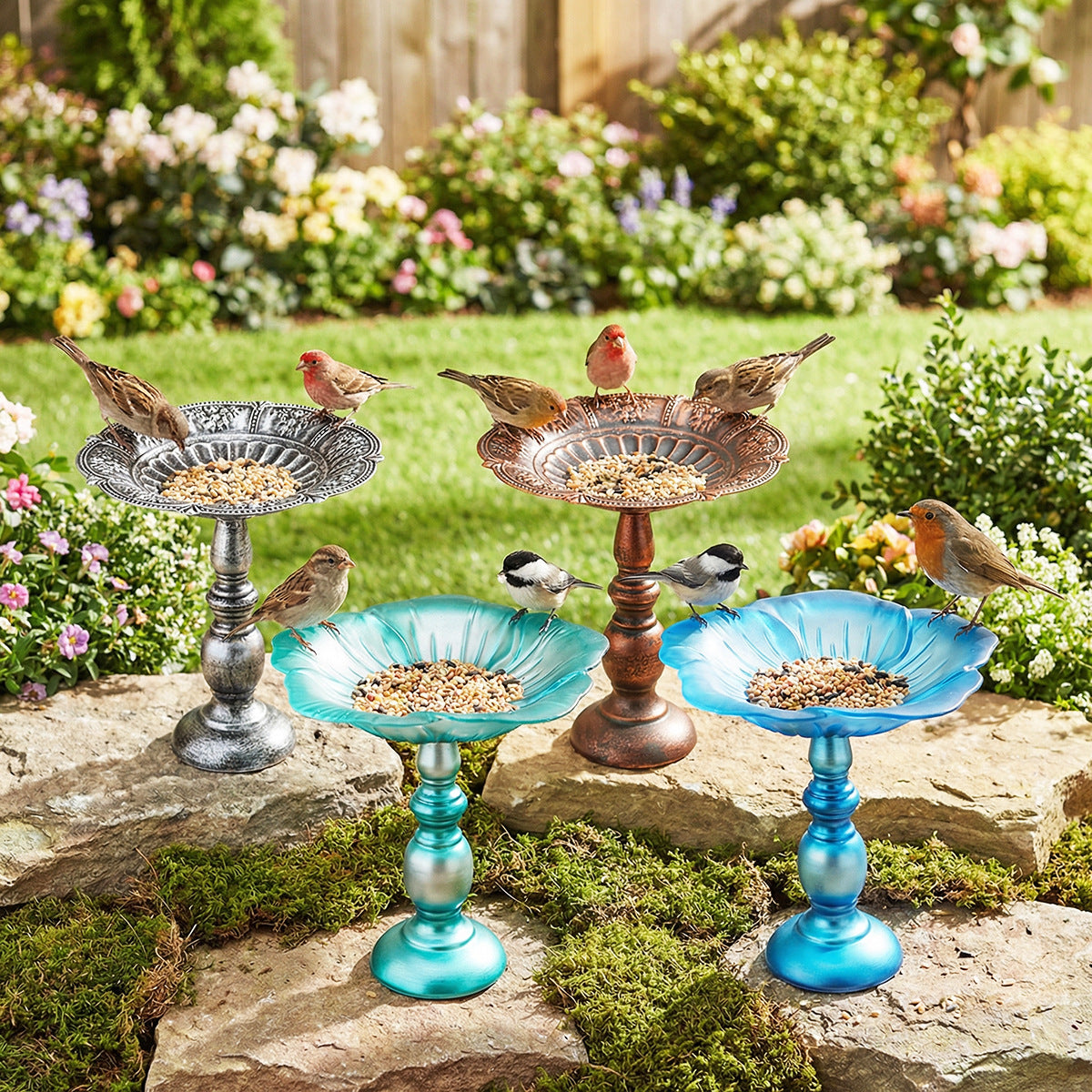 # Wrought Iron Hanging Balanced Bird Feeder