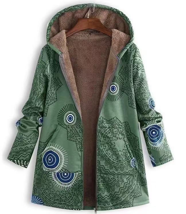 Women's Winter Printed Composite Casual Jacket