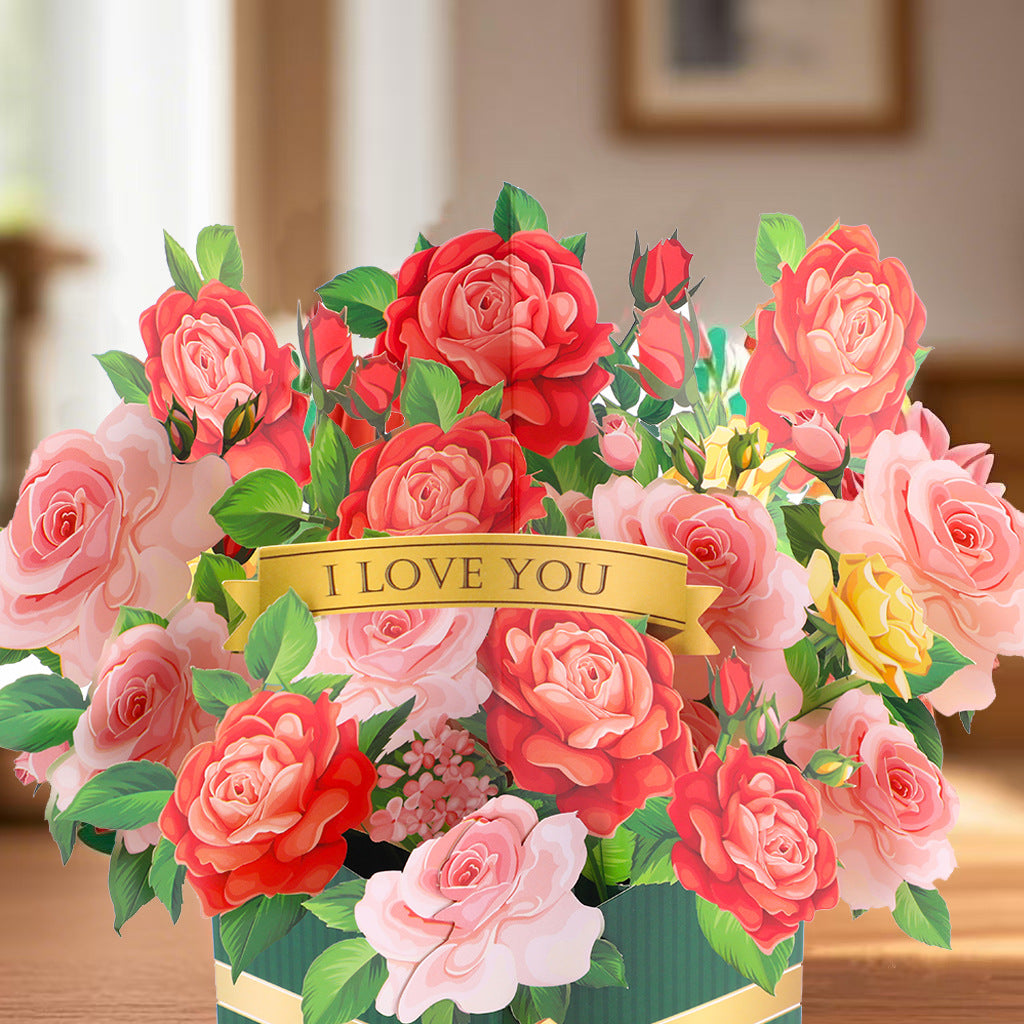 # 3D Pop-Up Flower Bouquet/Creative Greeting Card Ornament
