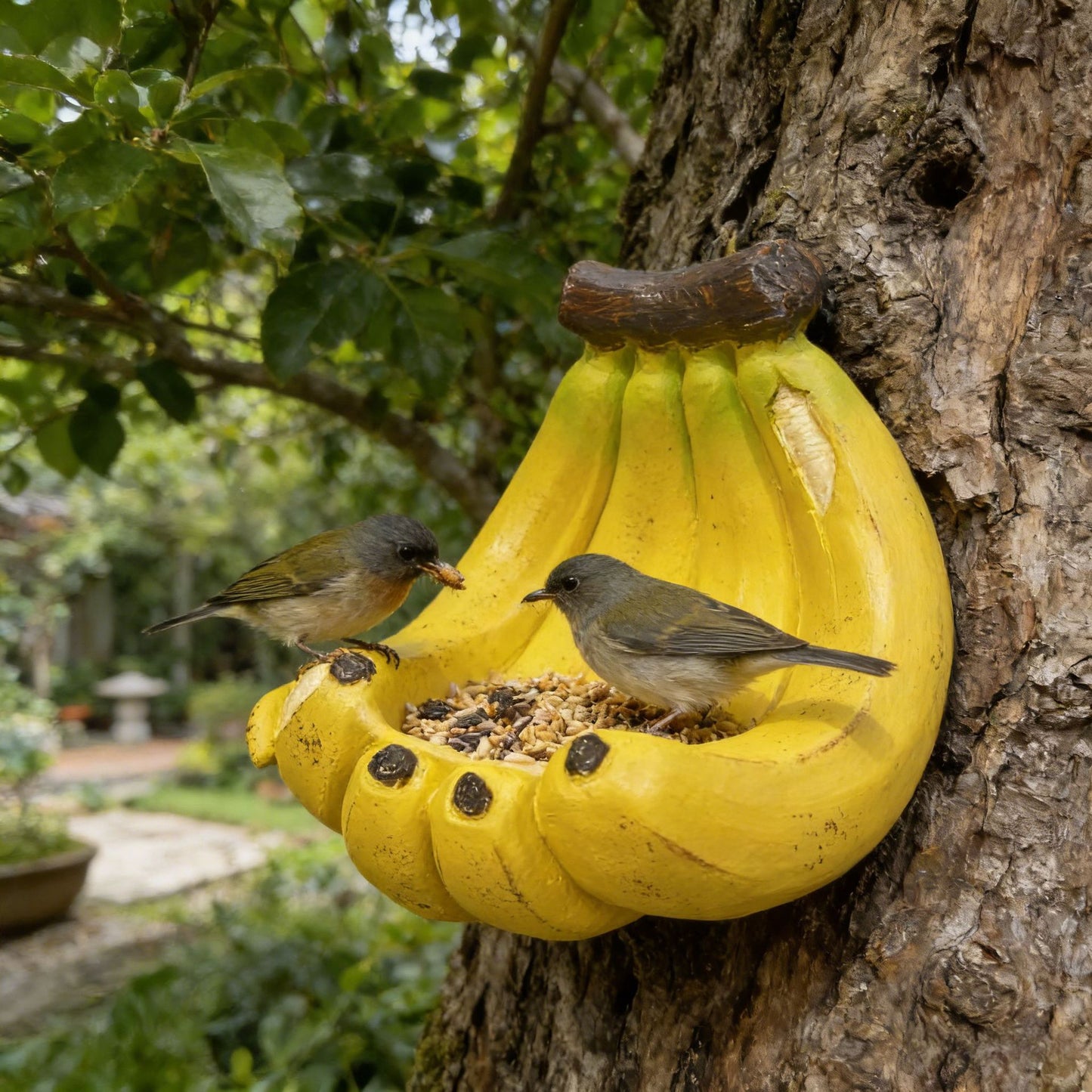 # Banana-Shaped Resin Bird Feeder Ornament