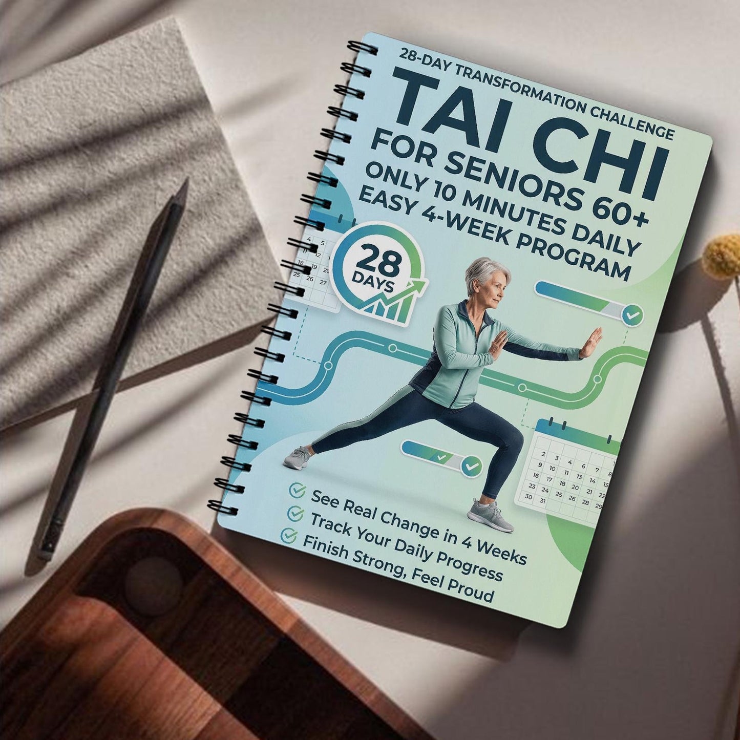# 28-Day Tai Chi Practice Log for Seniors