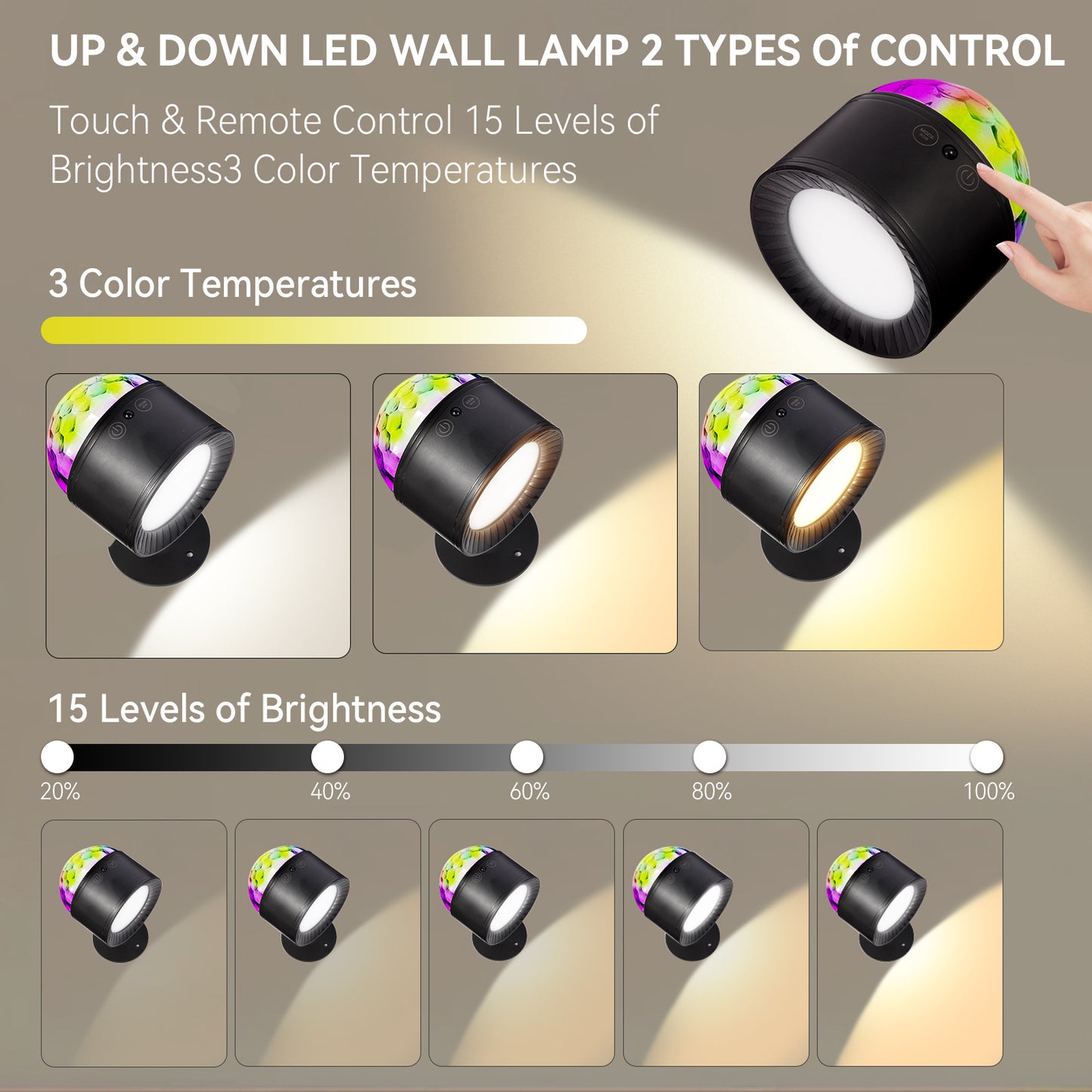 # LED Dual-Head Rechargeable Wall Lamp