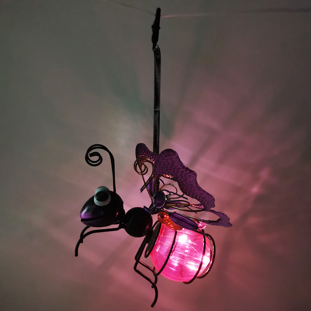 Solar-Powered Simulated Insect Garden Hanging Light