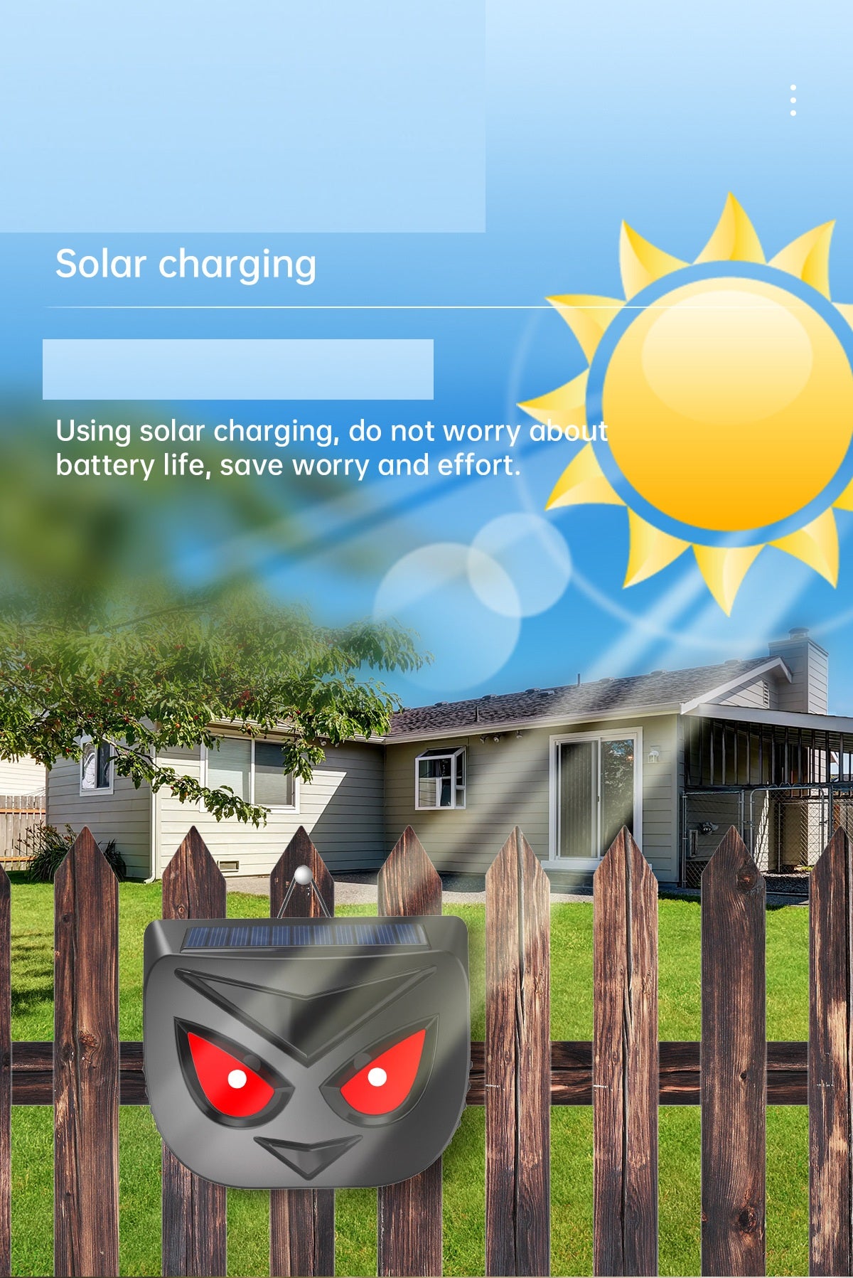# Solar-Powered Flashing Outdoor Animal Repeller