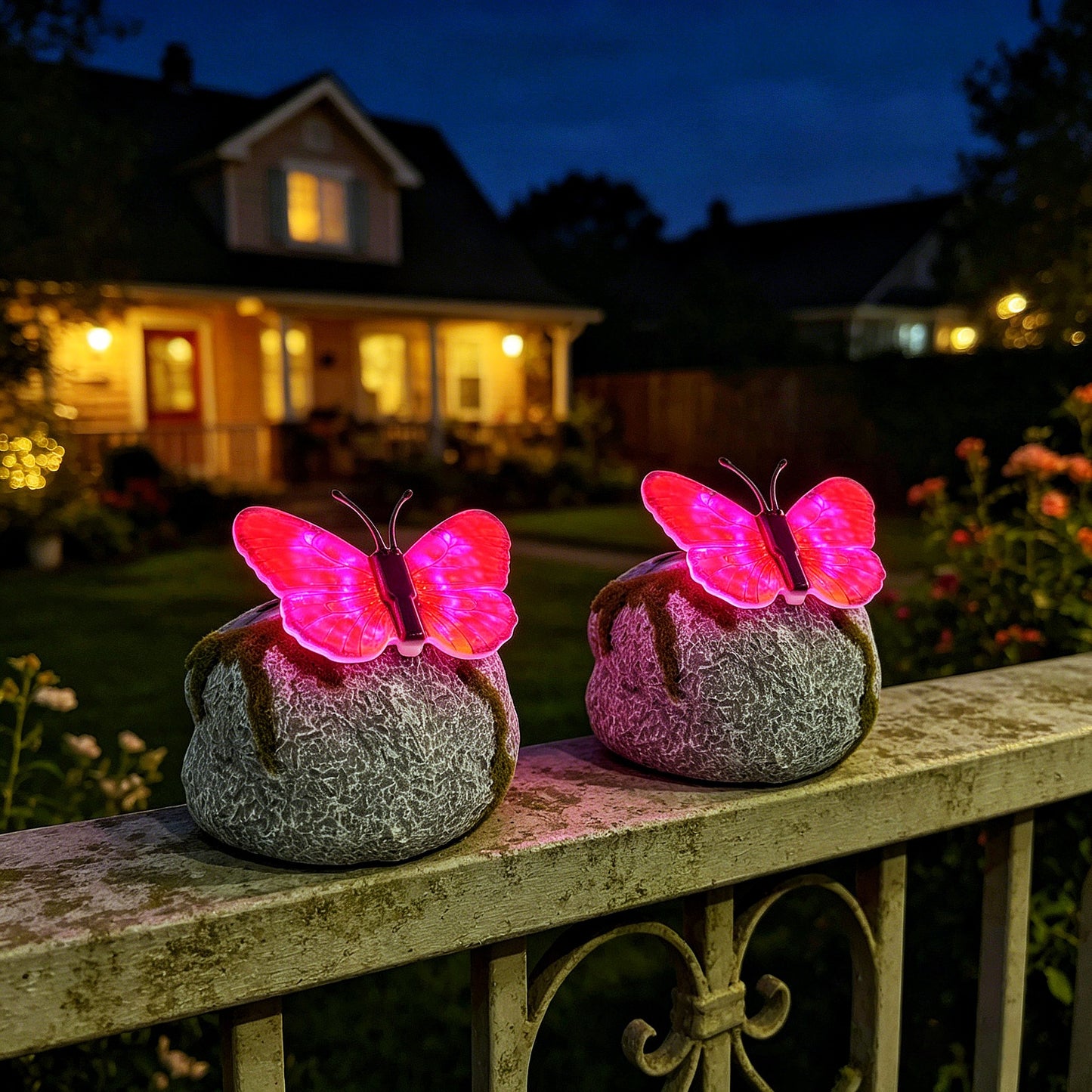 # Outdoor Butterfly-Shaped Stone Solar Lawn Light