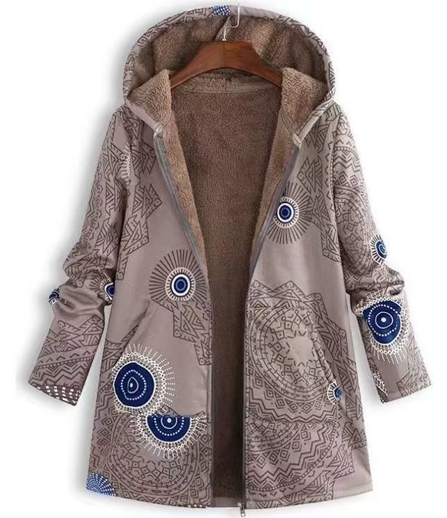 Women's Winter Printed Composite Casual Jacket