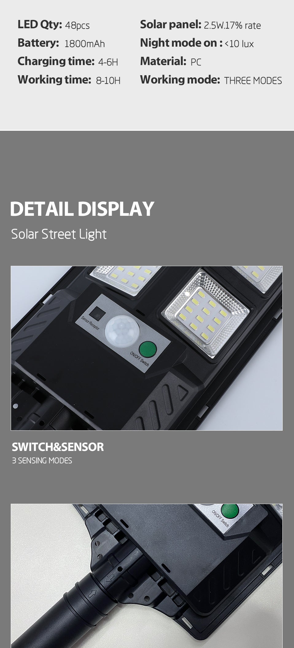 # 100W Solar Outdoor Sensor Garden Wall Light