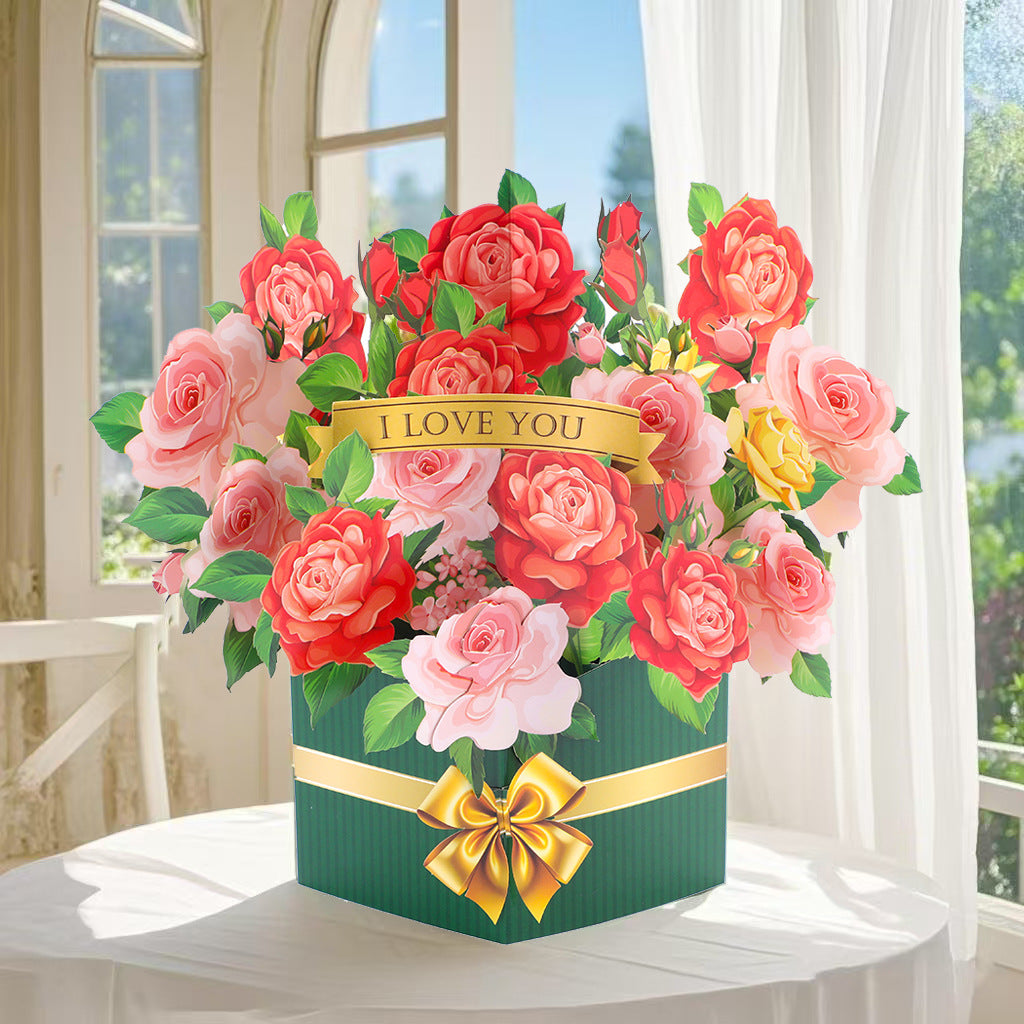 # 3D Pop-Up Flower Bouquet/Creative Greeting Card Ornament