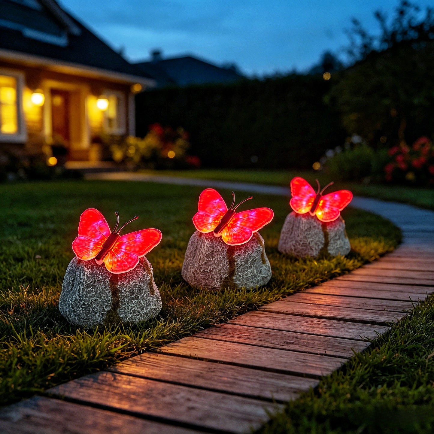 # Outdoor Butterfly-Shaped Stone Solar Lawn Light