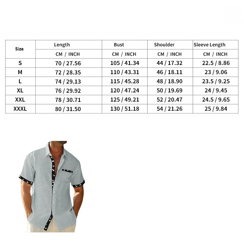 # Men's Summer Color-Blocked Casual Short-Sleeve T-Shirt