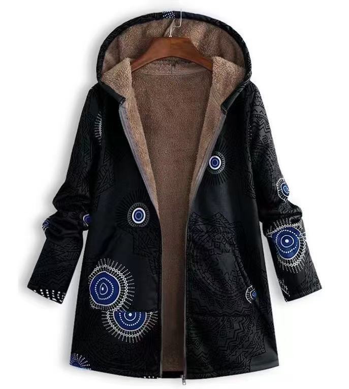 Women's Winter Printed Composite Casual Jacket