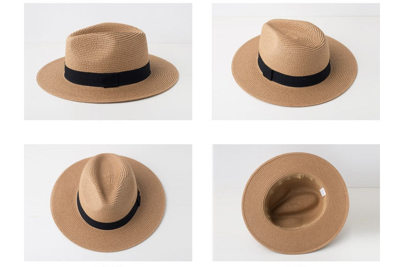 # Men's Simple Panama Hat Summer Sun Protection Sunshade Hat