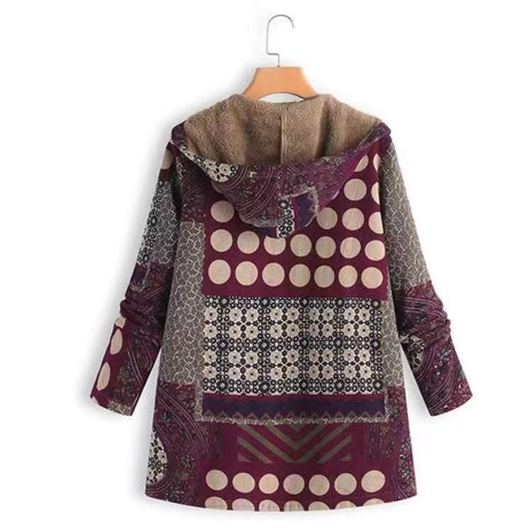 Women's Winter Printed Composite Casual Jacket