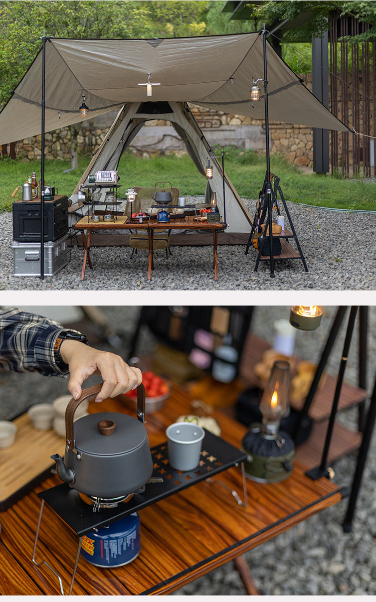 # Portable Outdoor Stove and Folding Combination Table