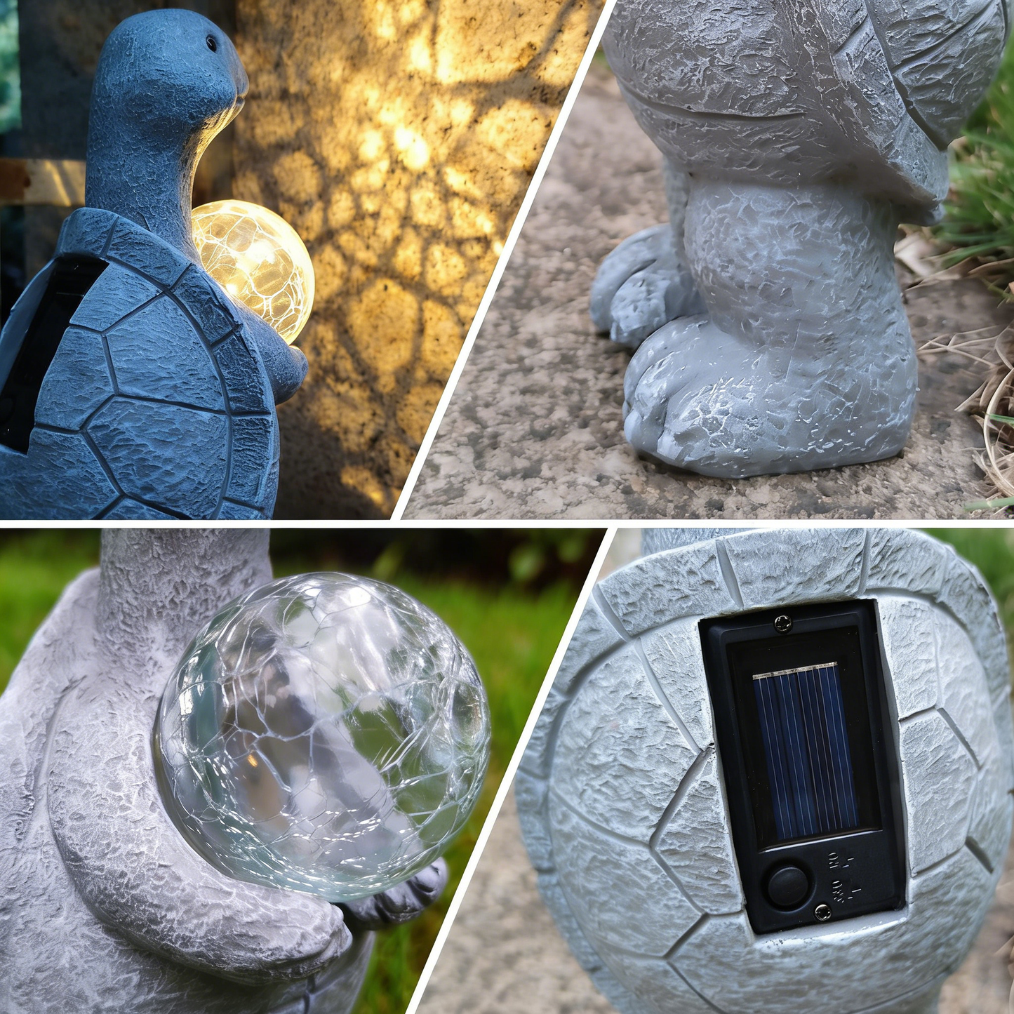 Turtle Holding a Ball Solar LED Outdoor Ornament