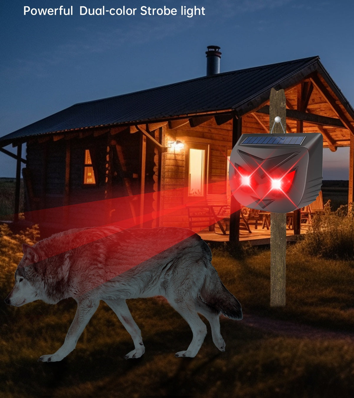 # Solar-Powered Flashing Outdoor Animal Repeller