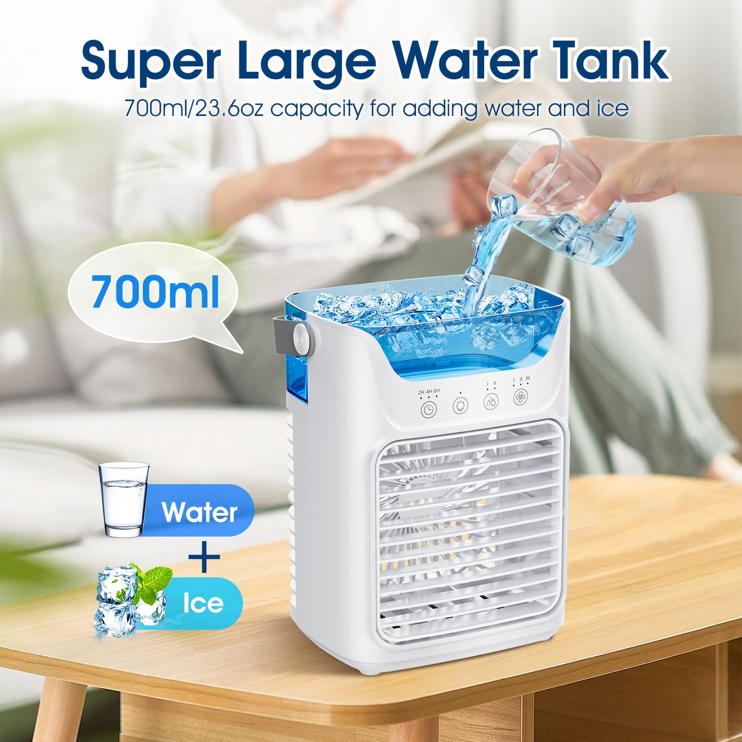 # Mini Desktop Air Cooler with Humidifier