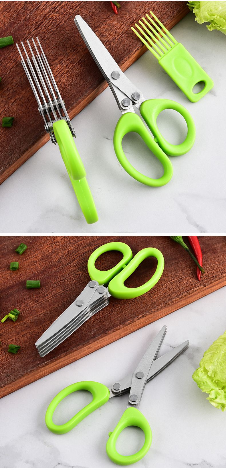 Multi-functional Multi-layer Scallion Scissors