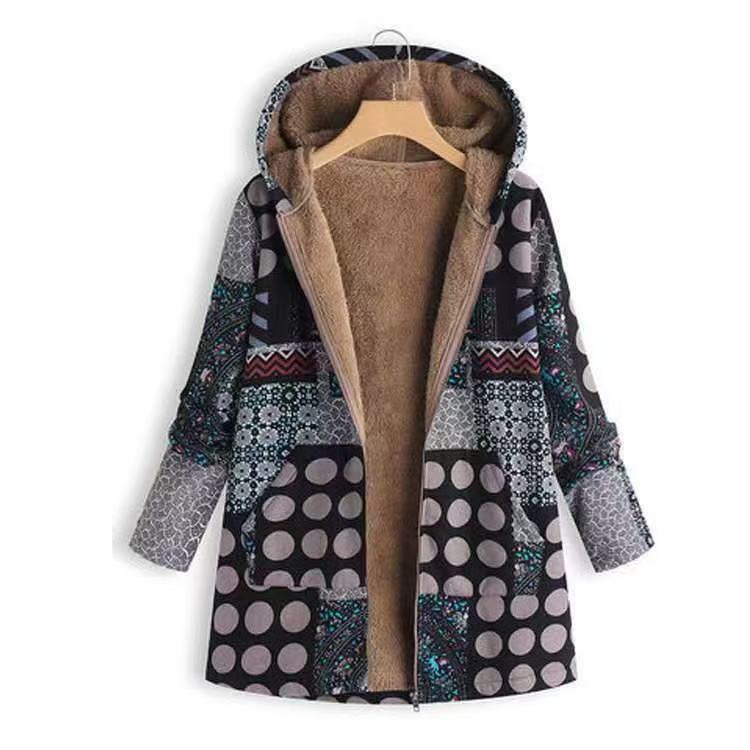 Women's Winter Printed Composite Casual Jacket