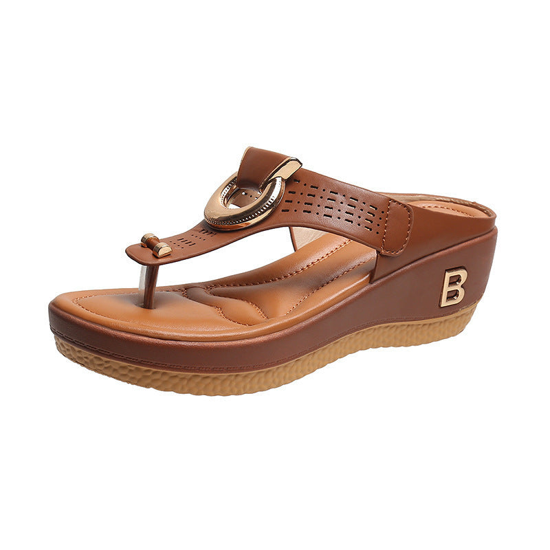 # Summer Women's Flip-Flop Wedge Sandals