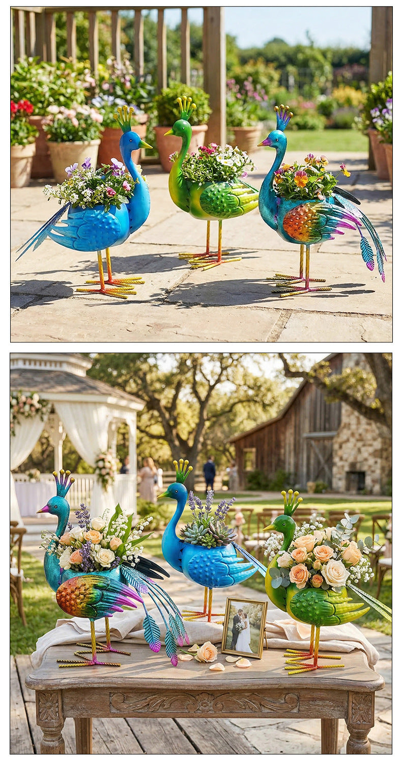 # Wrought Iron Peacock Floor Decoration