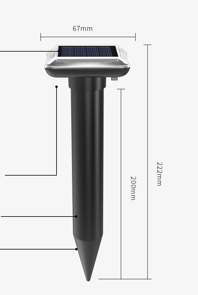 Solar-Powered Ultrasonic Rodent and Snake Repellent