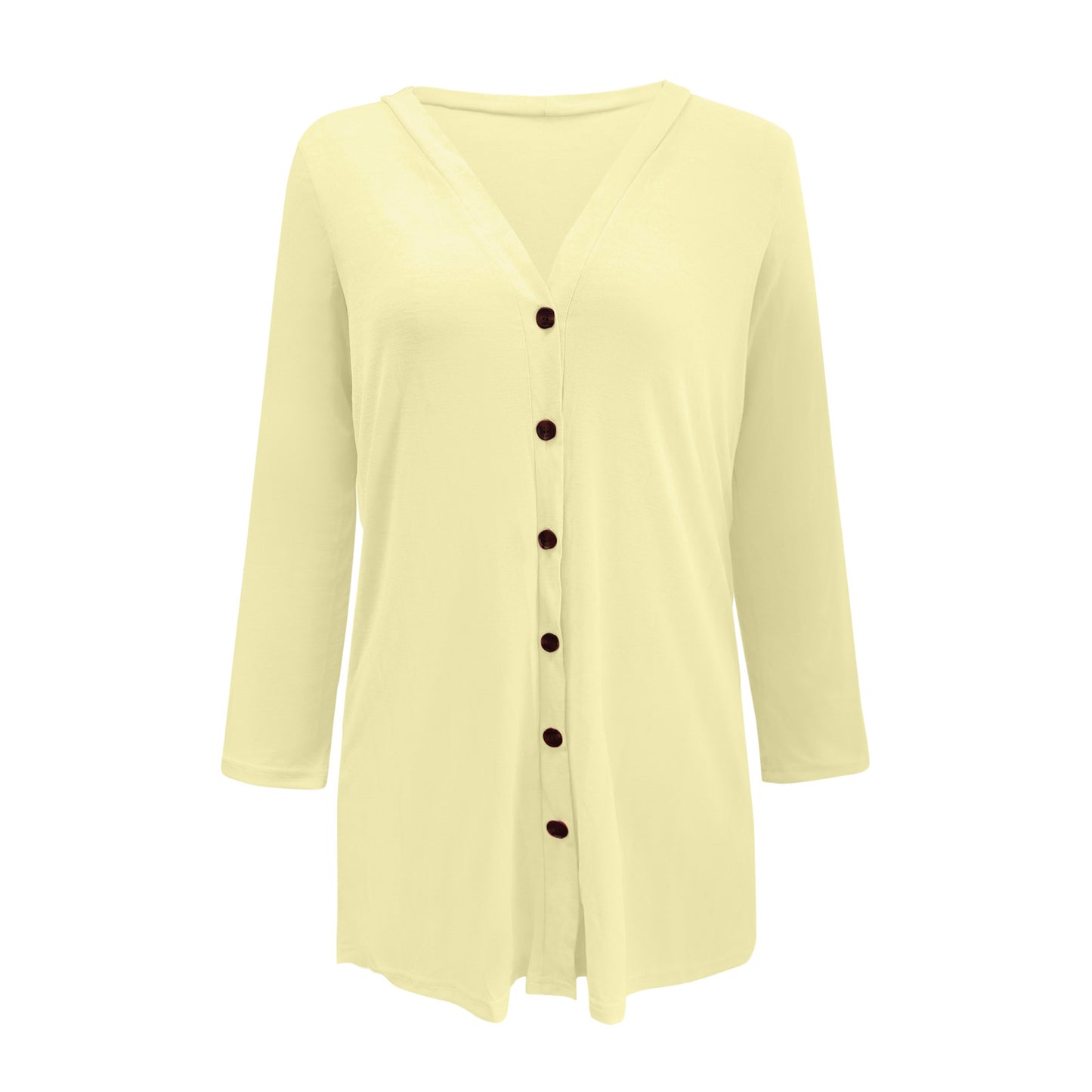 # Women's Solid Color Long-Sleeved Cardigan/Outerwear